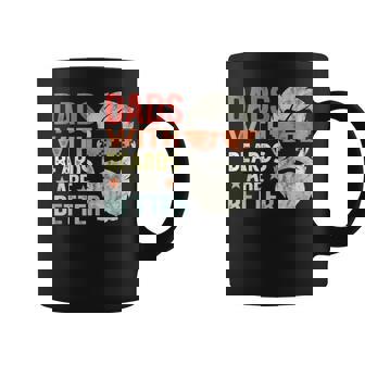 Dads With Beards Are Better Retro Fathers Day Bearded Daddy Coffee Mug - Thegiftio