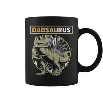 Dadsaurus Dad Dinosaur Fathers Day Gift Coffee Mug - Seseable