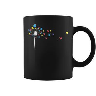 Dandelion Flower Puzzle Pieces Autism Awareness Coffee Mug - Seseable