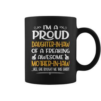 Daughter In Law Of A Freaking Awesome Mother In Law Gift Coffee Mug - Seseable