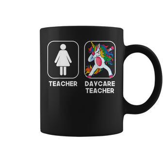 Daycare Teacher Funny Gift Dabbing Unicorn Teacher Women Coffee Mug | Mazezy