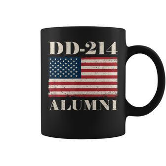 Dd-214 Alumni Military Veteran Vintage American Flag Coffee Mug - Seseable