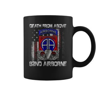 Death From Above 82Nd Airborne Division Paratrooper Flag Coffee Mug - Seseable