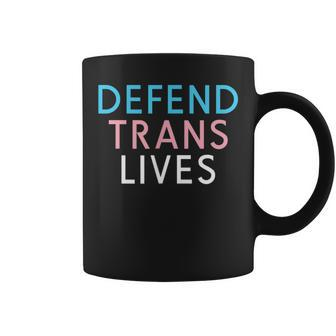 Defend Trans Lives Lgbtq Pride Funny Black Trans Transgender Coffee Mug | Mazezy