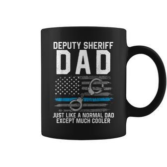 Deputy Sheriff Dad Much Cooler Fathers Day Law Enforcement Coffee Mug | Mazezy