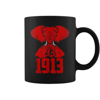 Deta 1913 Soror Friend Elephand Hand Sign Black Pride Coffee Mug | Mazezy