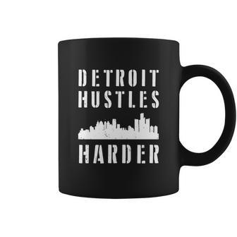 Detroit Hustles Harder City Silhouette Coffee Mug - Thegiftio UK