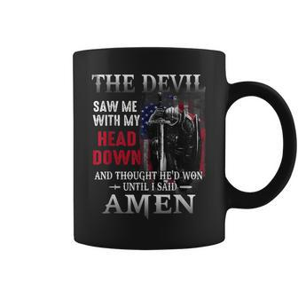 Devil Saw Me With My Head Thought Hed Won Until I Said Amen Coffee Mug | Mazezy