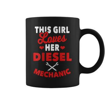 Diesel Mechanic Gifts Wife Girlfriend Design On Back Coffee Mug | Mazezy