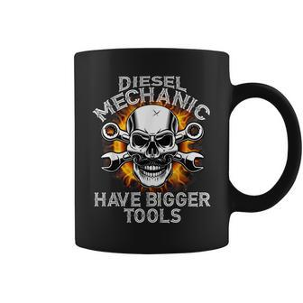 Diesel Mechanics Have Bigger Tools Mechanic Skull Coffee Mug | Mazezy