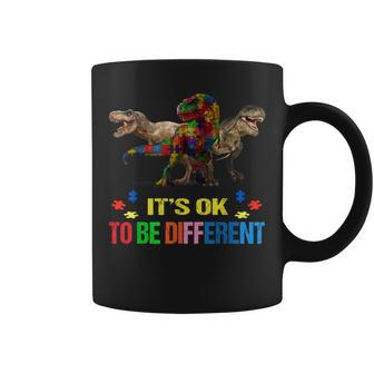 Dinosaur Autism Awareness Days Its Ok To Be Different Coffee Mug - Seseable