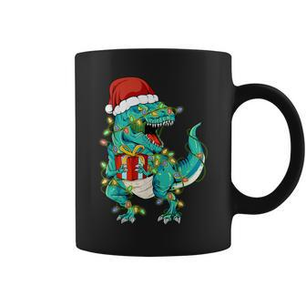 Dinosaur Santa For Boys Girls Christmas Tree Lights Coffee Mug - Thegiftio UK