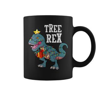 Dinosaur Tree Rex Christmas Pajamas Men Boys Xmas Lights Coffee Mug - Thegiftio UK
