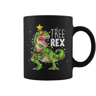 Dinosaur Xmas Tree Lights Tree Rex Christmas Pajamas Boys Coffee Mug - Thegiftio UK