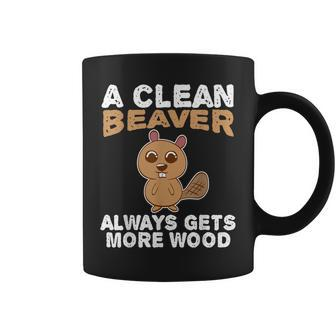 Dirty Funny Adult Clean Beaver Wood Coffee Mug | Mazezy