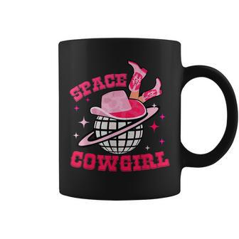 Disco Space Cowgirl Western Retro Pink Cowhide Coffee Mug - Seseable