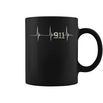 Dispatcher 911 Vintage Usa Flag Heartbeat Ekg Pulse Dispatch Coffee Mug | Mazezy