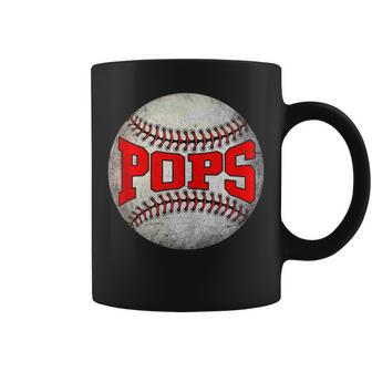 Distressed Baseball Pops Men Funny Fathers Day Coffee Mug - Thegiftio UK