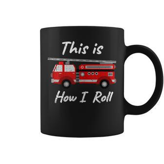  Distressed Fire Fighter How I Roll Truck Coffee Mug - Seseable