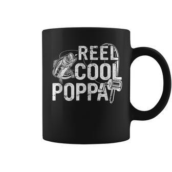 Distressed Reel Cool Poppa Fishing Fathers Day Coffee Mug - Thegiftio UK