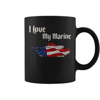Distressed Support Military I Love My Marine Flag Marine Coffee Mug | Mazezy