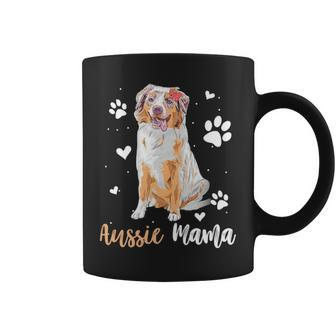 Dog Mama For Women Australian Shepherd Aussie Mom Coffee Mug - Seseable