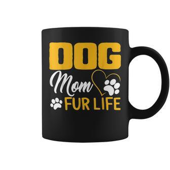 Dog Mom Fur Life Mothers Day Pet Owner Gift Wife Cute Women Coffee Mug - Seseable