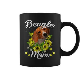 Dog Mom Mothers Day Gift Sunflower Beagle Mom  Coffee Mug