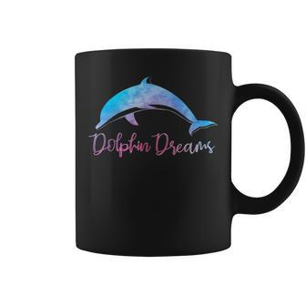Dolphin Dreams Women Girls Kids Mom Vintage Beach Lover Gift Coffee Mug - Seseable