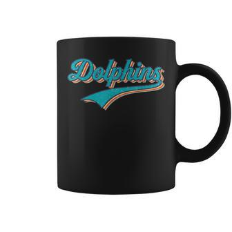 Dolphins Sports Name Vintage Retro For Men Women Boy Girl Coffee Mug - Seseable