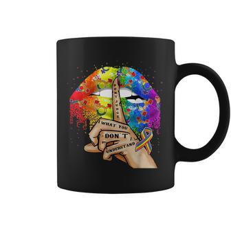 Dont Judge What You Dont Understand Lgbt Pride Lips Coffee Mug | Mazezy