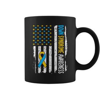 Down Syndrome Awareness American Flag T21 Down Syndrome Coffee Mug | Mazezy