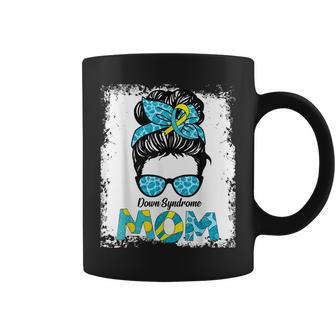 Down Syndrome Mom Messy Bun Sunglasses Mom Women Coffee Mug | Mazezy