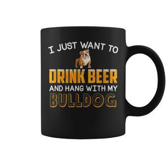 Drink Beer Hang With My English Bulldog Dad Mom Beer Day Coffee Mug - Seseable