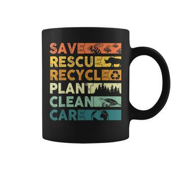 Earth Day 2023 Save Bees Rescue Animals Recycle Plastics Coffee Mug - Seseable