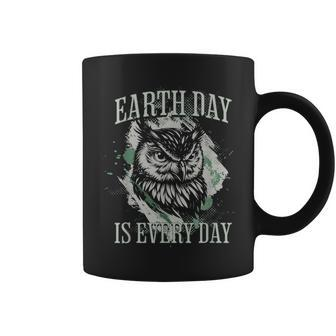 Earth Day Is Every Day Climate Change Activist Vintage Owl Coffee Mug | Mazezy