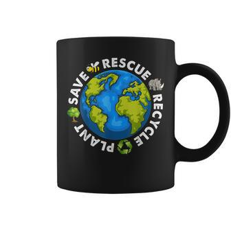 Earth Day Save Bees Rescue Animals Recycle Plastics Coffee Mug | Mazezy