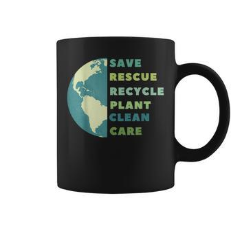 Earth Day Save Rescue Clean And Care The Planet Coffee Mug | Mazezy