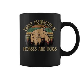 Easily Distracted By Horses And Dogs T For Women Men Coffee Mug | Mazezy