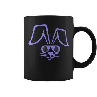 Easter Bunny Face With Shades Funny Rabbit Face In Sunglass Coffee Mug | Mazezy