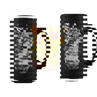 Easter Bunny Rabbit Women - Happy Bunny Flower Graphic Girls Coffee Mug | Mazezy