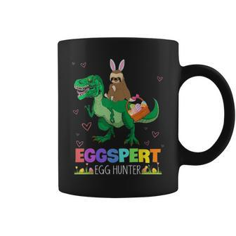 Easter Bunny Sloth Riding T Rex Dinosaur Easter Gift Coffee Mug - Seseable