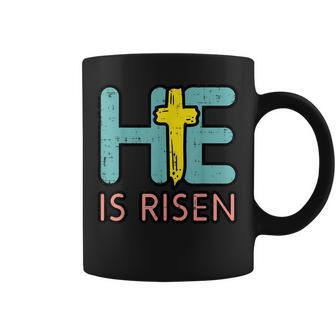 Easter He Is Risen Jesus Resurrection Christian Youth Kids Coffee Mug | Mazezy