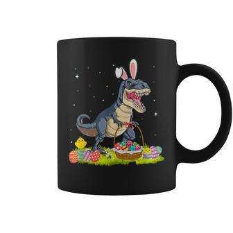 Easter T Rex With Easter Basket Eggs Coffee Mug - Seseable