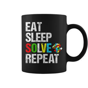 Eat Sleep Solve Repeat Speed Funny Cubing Puzzle Cube Lover Coffee Mug - Seseable