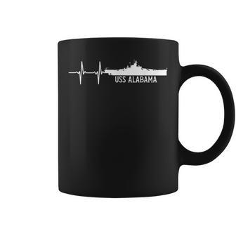 Ekg Heartbeat Uss Alabama Bb60 Battleship Coffee Mug | Mazezy