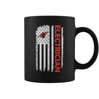 Electrician Usa American Flag Tools For Electricians Lineman Coffee Mug - Seseable
