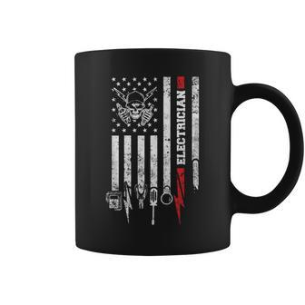 Electrician Usa American Flag Tools For Electricians Lineman V2 Coffee Mug - Seseable