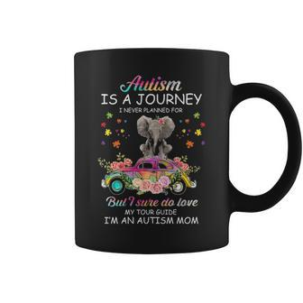Elephant Riding Truck Funny Autism Awareness Gift For Mom Coffee Mug - Seseable