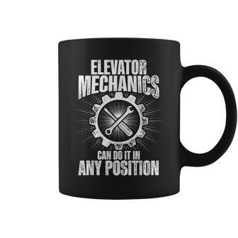 Elevator Mechanic Maintenance Any Position Technician Coffee Mug | Mazezy